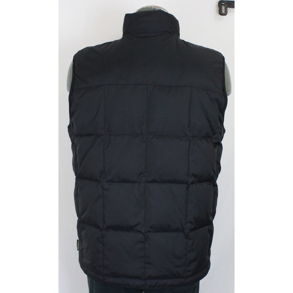 Vintage Eddie Bauer Down Filled Reversible Puffer Vest Black/Blue Mens M - Picture 3 of 11